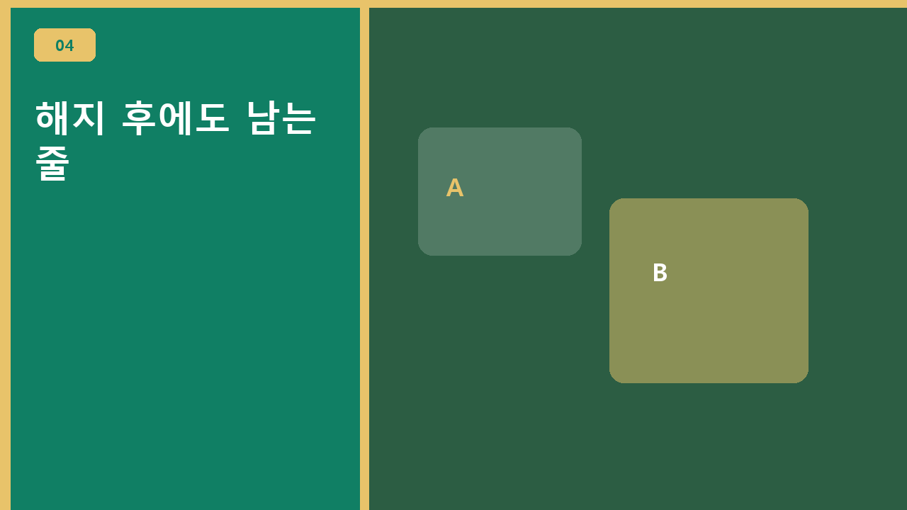 해지 후에도 남는 줄